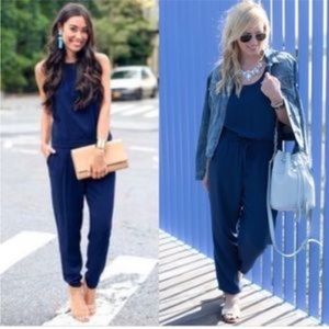 EUC CAbi Jumpsuit - Navy - sz s